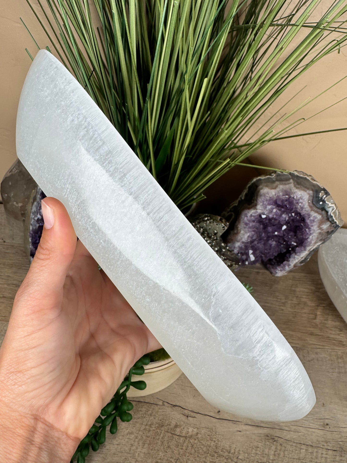 Large Freeform Selenite Bowl 10.5in