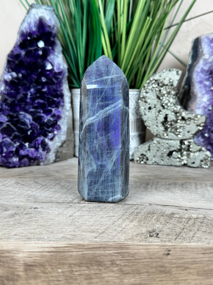 Purple Labradorite Point 4.33in