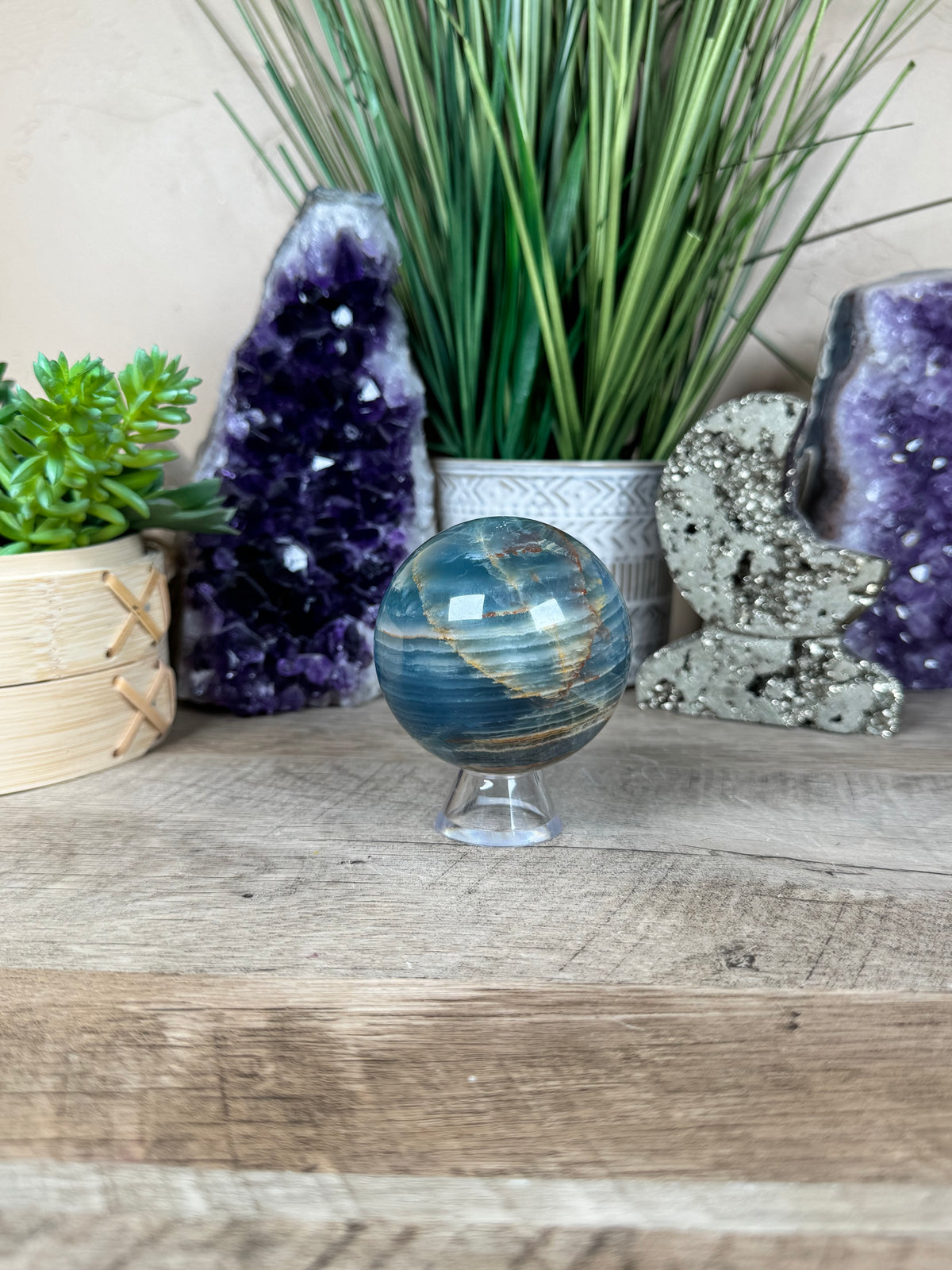 Blue Onyx Sphere 64mm/2.52in