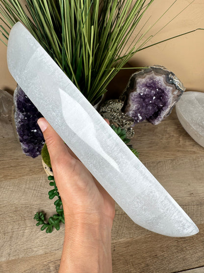 Large Freeform Selenite Bowl 11.5in