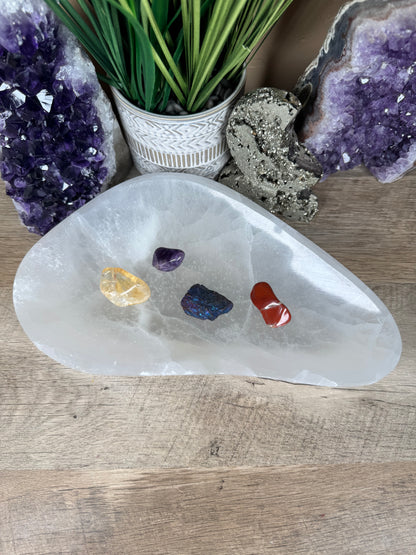 Large Freeform Selenite Bowl 10.5in
