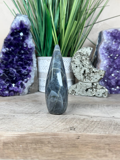 Polished Purple Labradorite Flame 4in