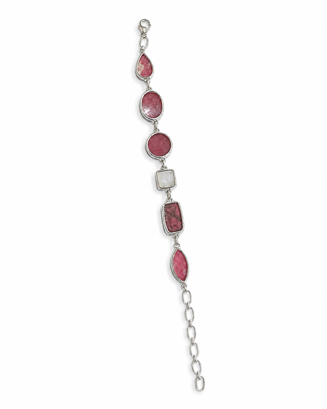 Thulite and Rainbow Moonstone Bracelet
