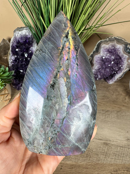 Polished Sunset Labradorite Flame 5.85in