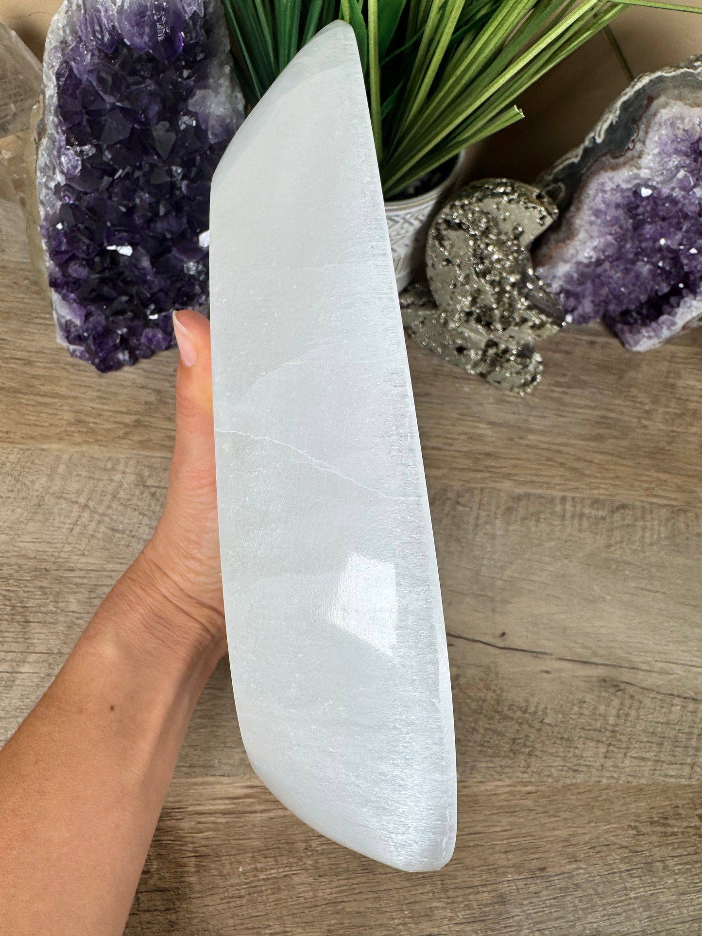 Large Freeform Selenite Bowl 10.5in