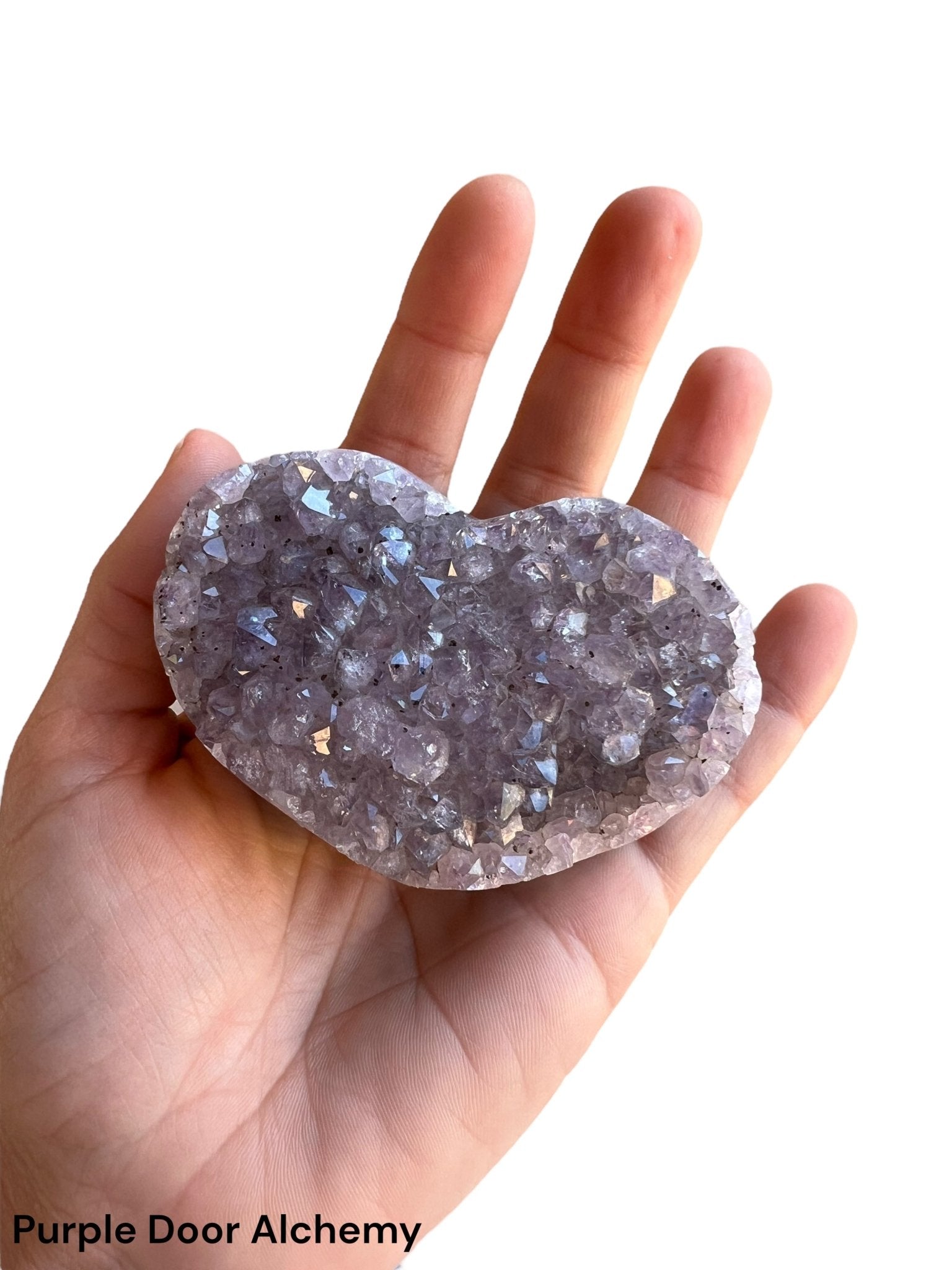 3.15 inch Amethyst Geode Heart - Purple Door Alchemy