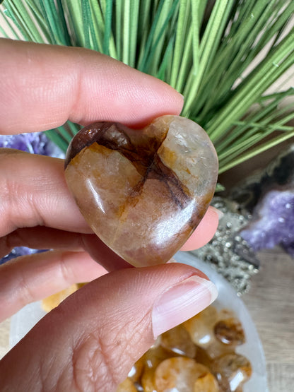 Golden Healer Quartz Heart