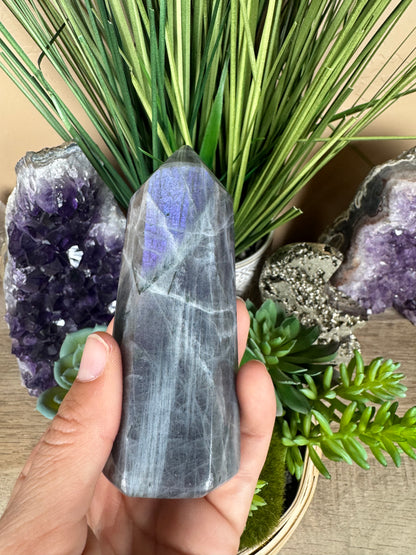 Purple Labradorite Point 4.33in