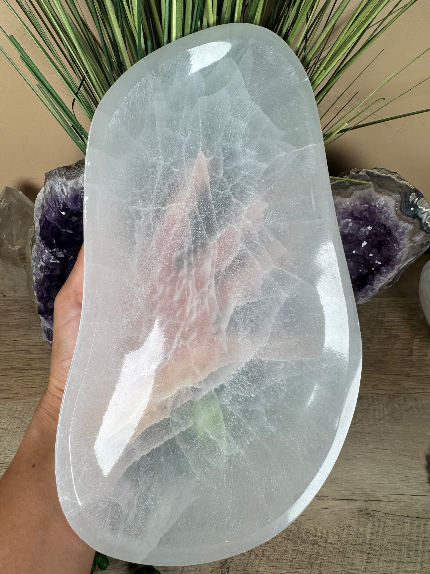 Large Freeform Selenite Bowl 11in