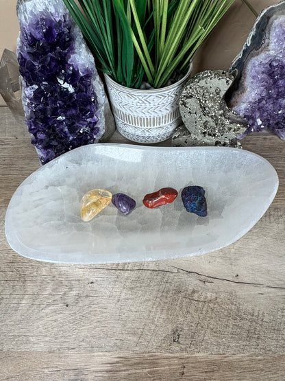 Large Freeform Selenite Bowl 10.5in