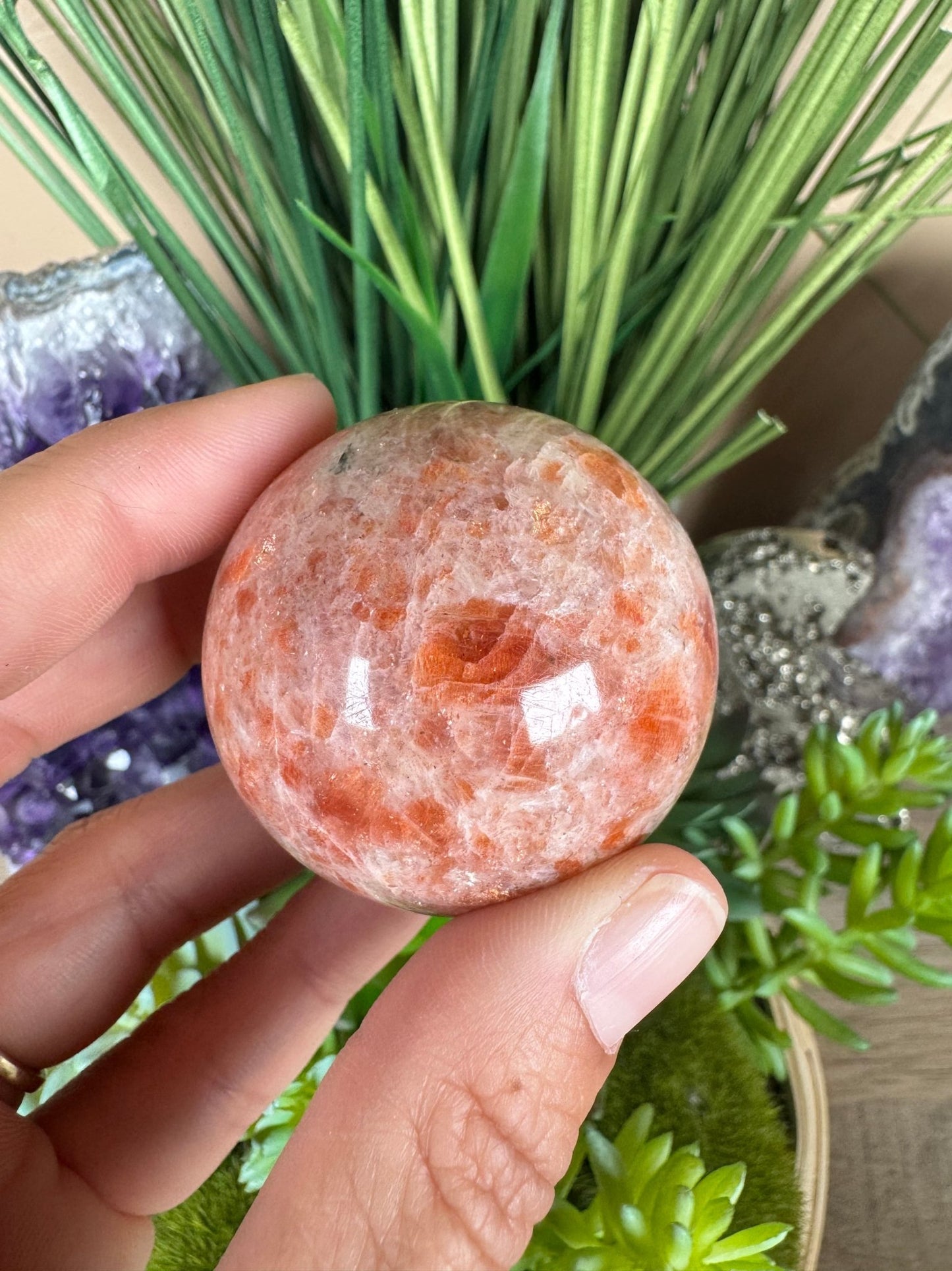 45mm (1.7 inches) Sunstone Spheres - Purple Door Alchemy