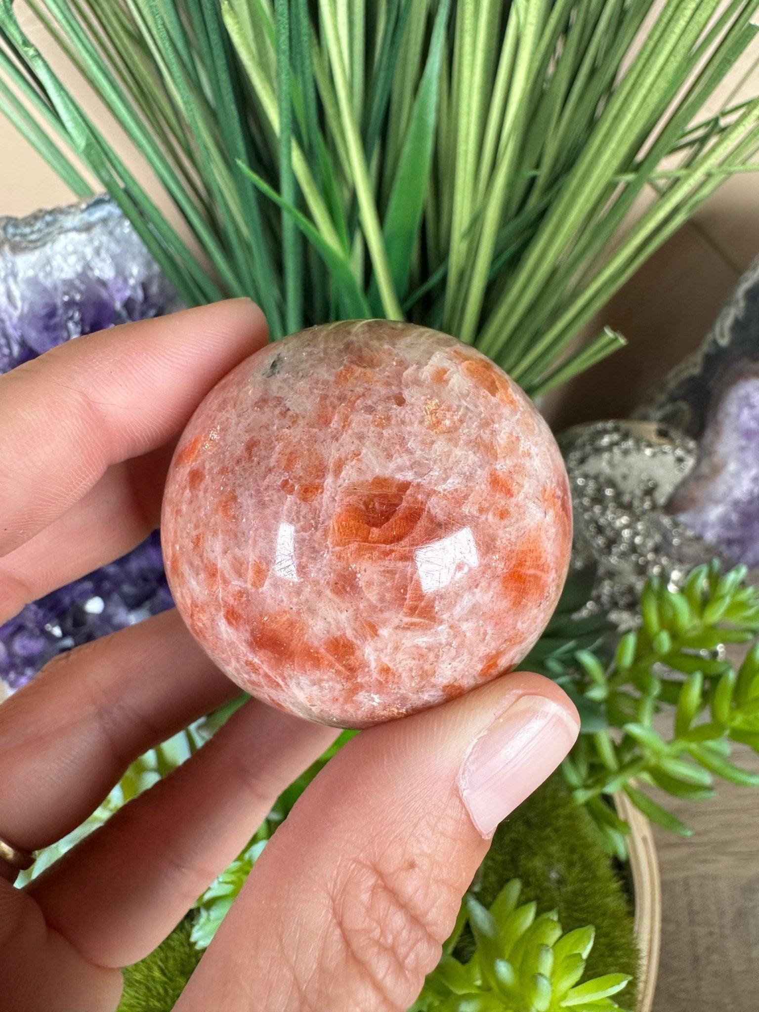 45mm (1.7 inches) Sunstone Spheres - Purple Door Alchemy