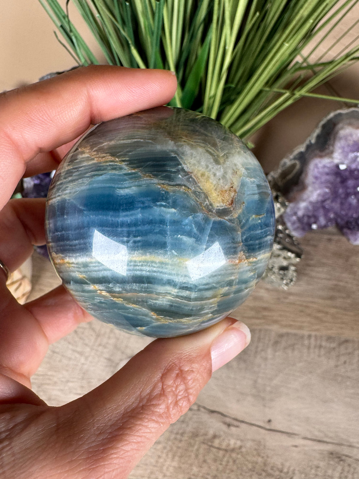 Blue Onyx Sphere 60mm/2.39in
