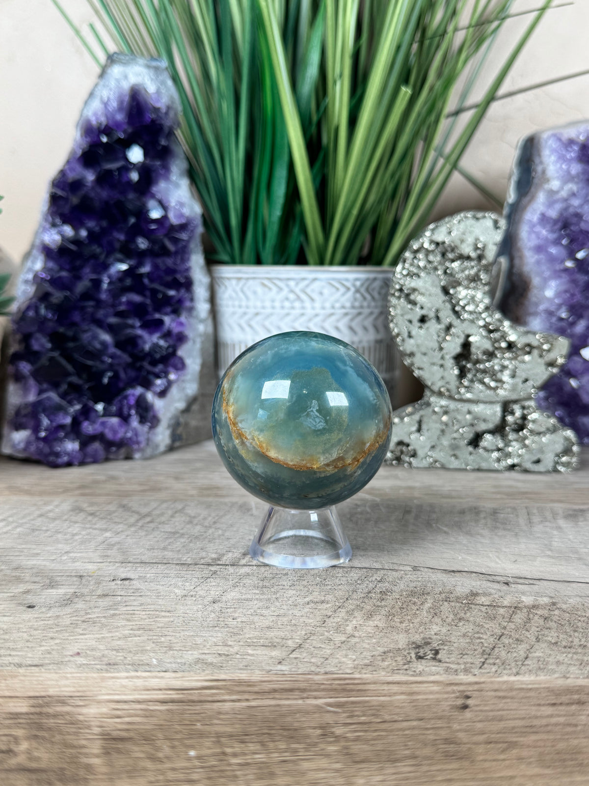 Blue Onyx Sphere 55mm/2.17in