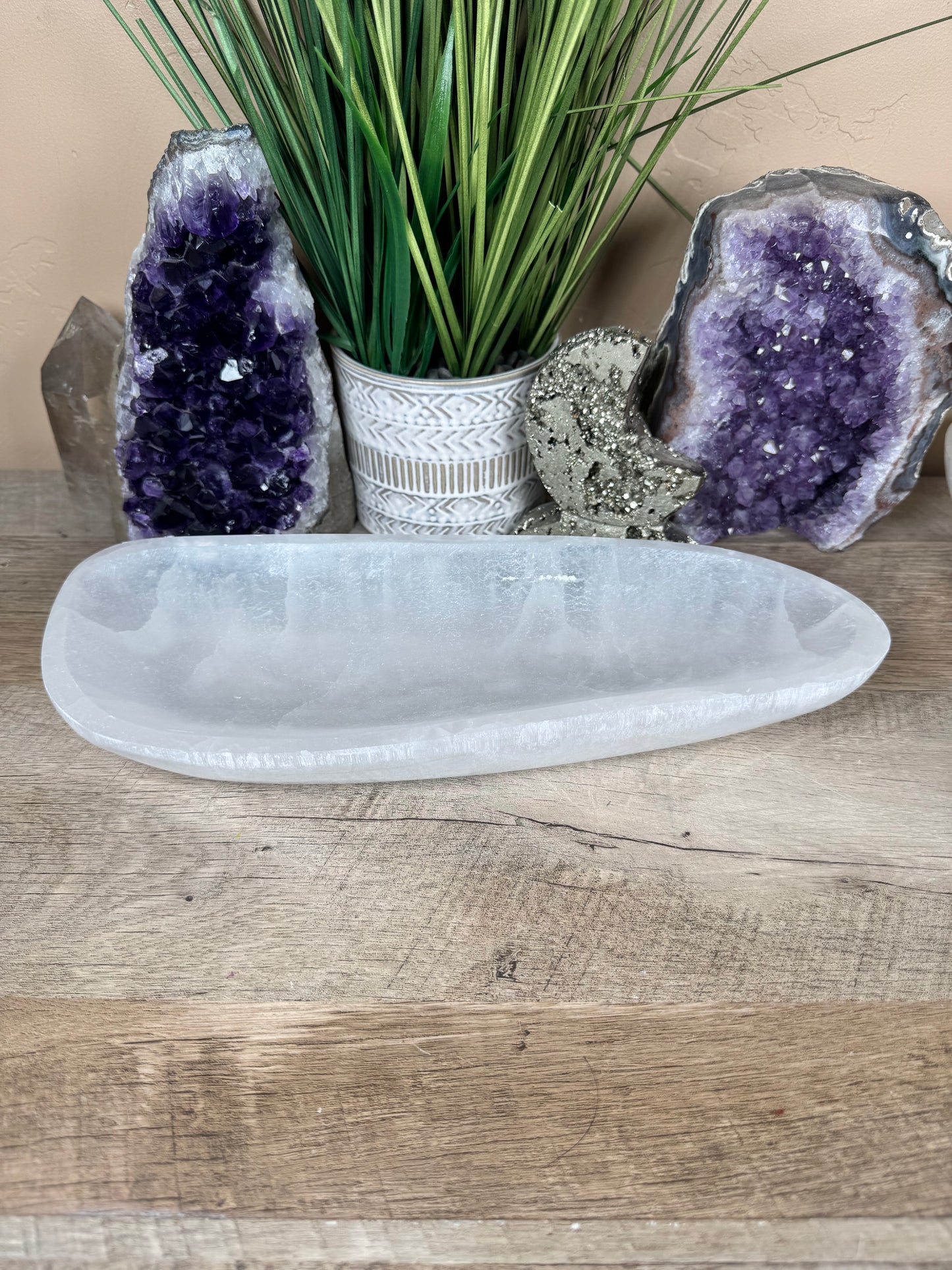 Large Freeform Selenite Bowl 11.5in
