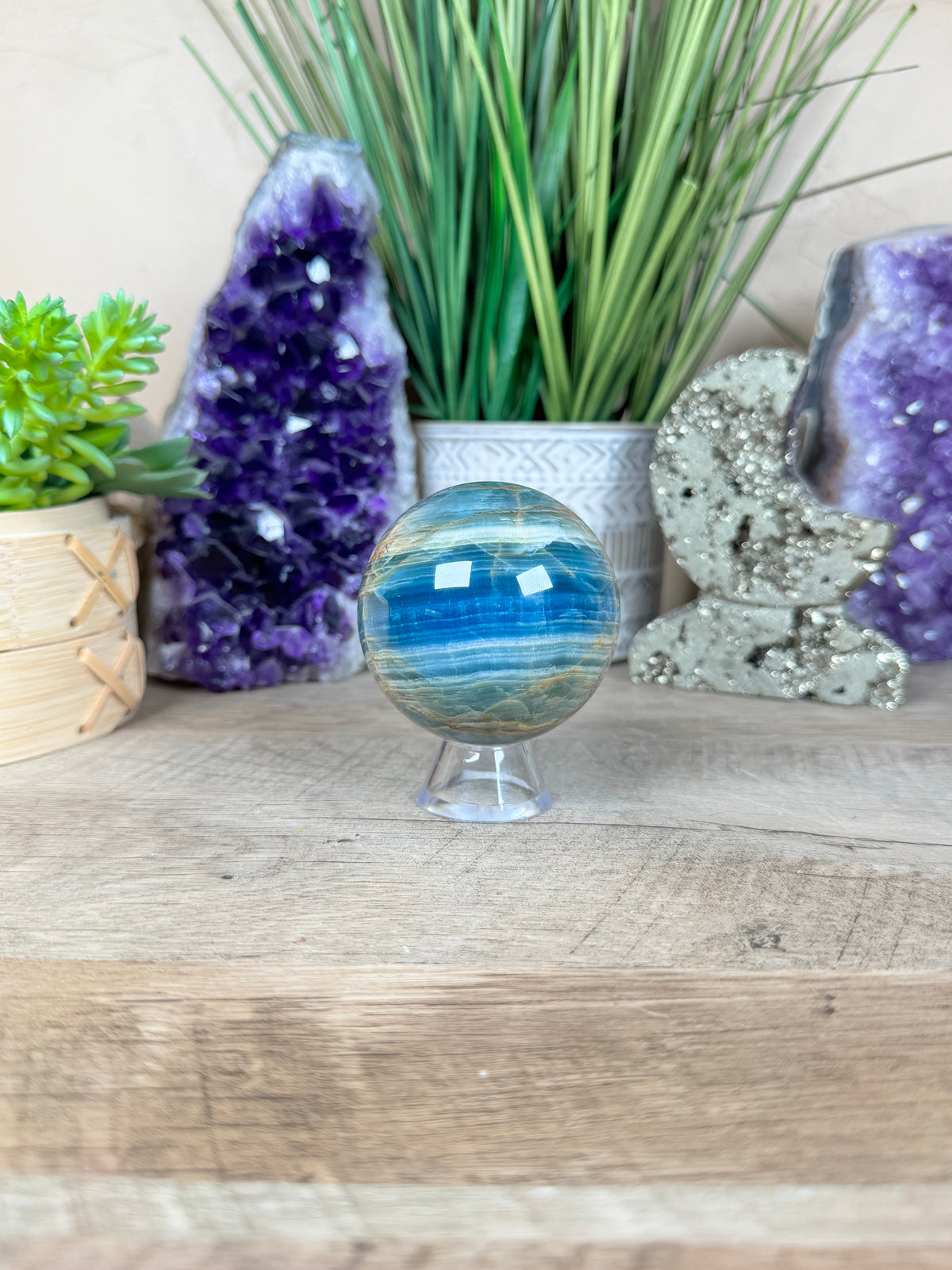 Blue Onyx Sphere 60mm/2.39in