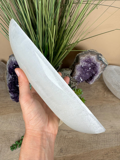 Large Freeform Selenite Bowl 10.5in