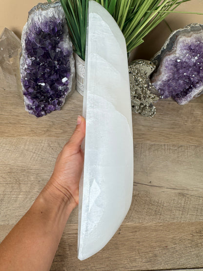 Large Freeform Selenite Bowl 10.5in