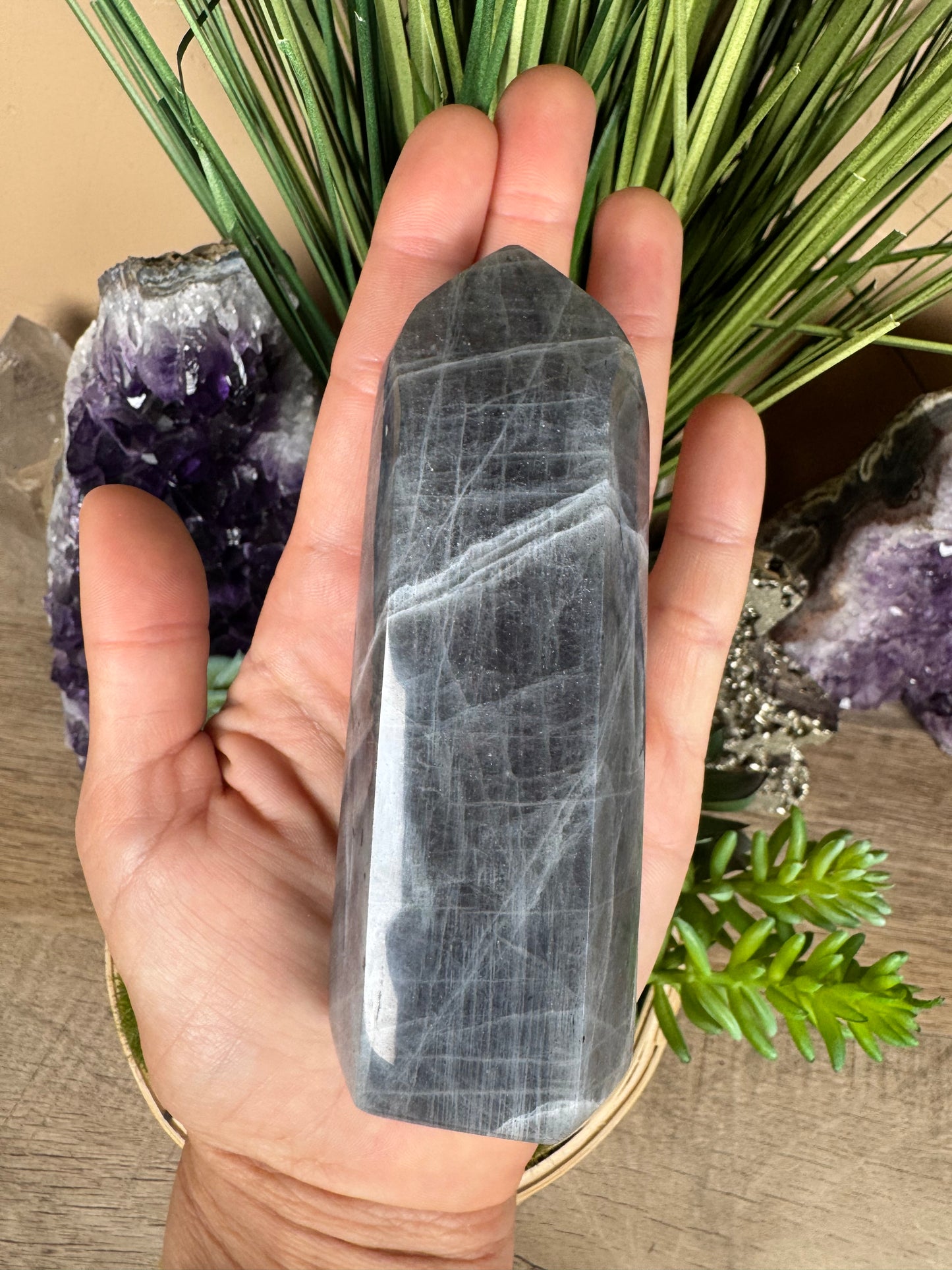 Purple Labradorite Point 4.33in