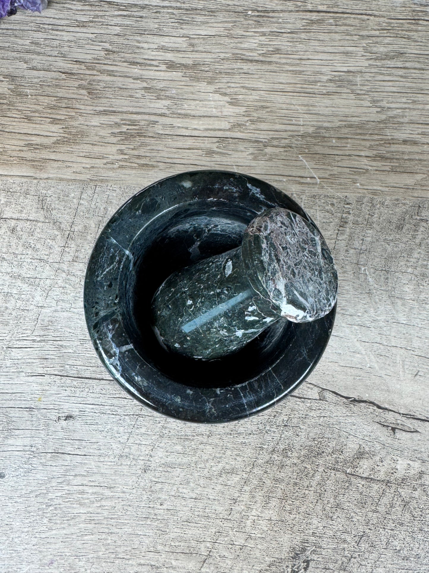 Black Zebra Marble Mortar & Pestle