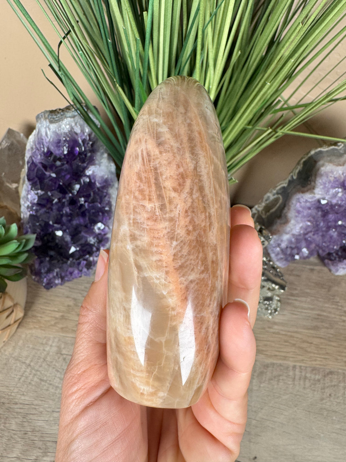Peach Moonstone Freeform 4.72in