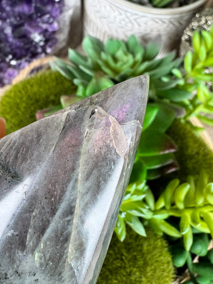 Polished Purple Labradorite Flame 4in