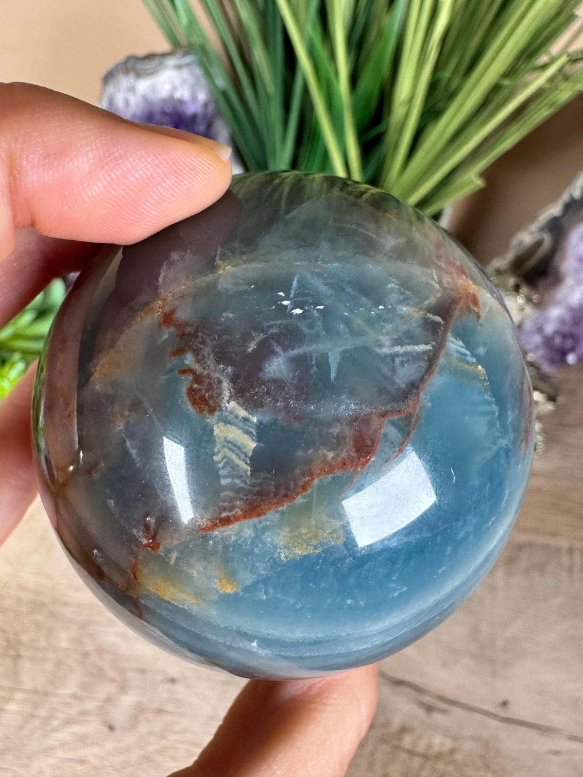 Blue Onyx Sphere 64mm/2.52in