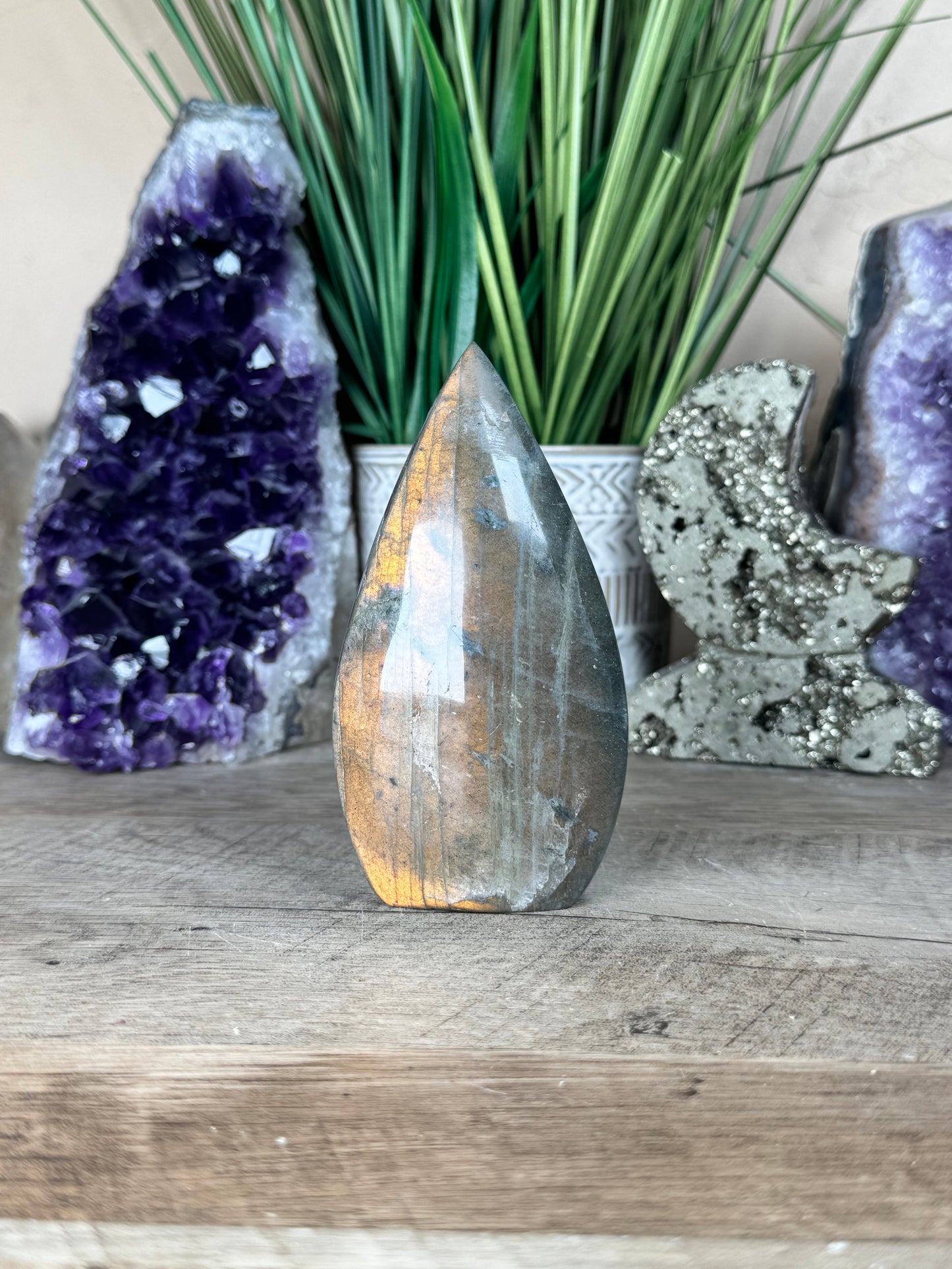 Polished Fire Labradorite Flame 4.2in