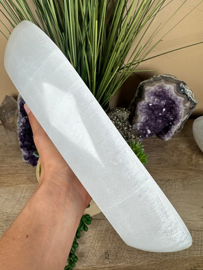 Large Freeform Selenite Bowl 11in