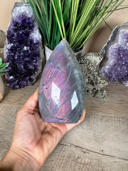 Polished Sunset Labradorite Flame 5.85in