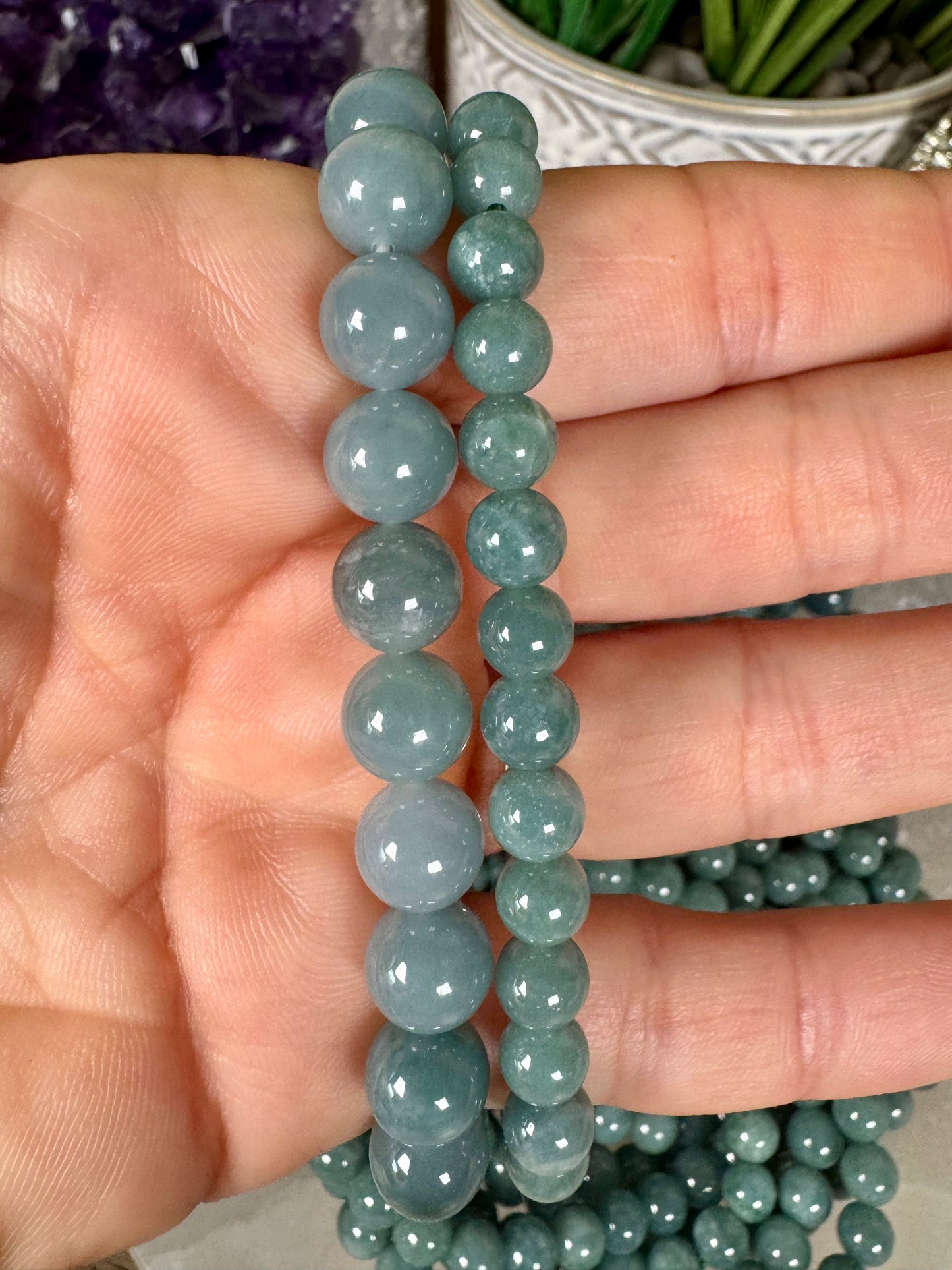 Guatemalan Jade Bracelet - Light Blue