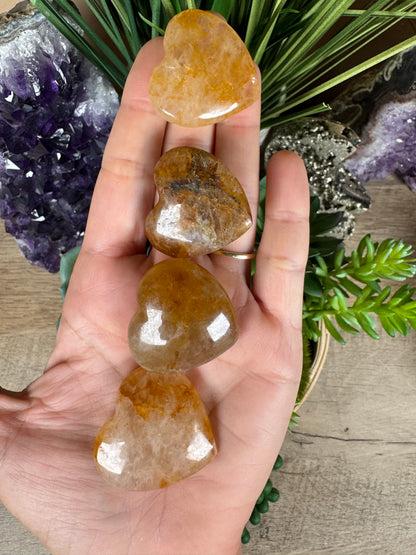 Golden Healer Quartz Heart