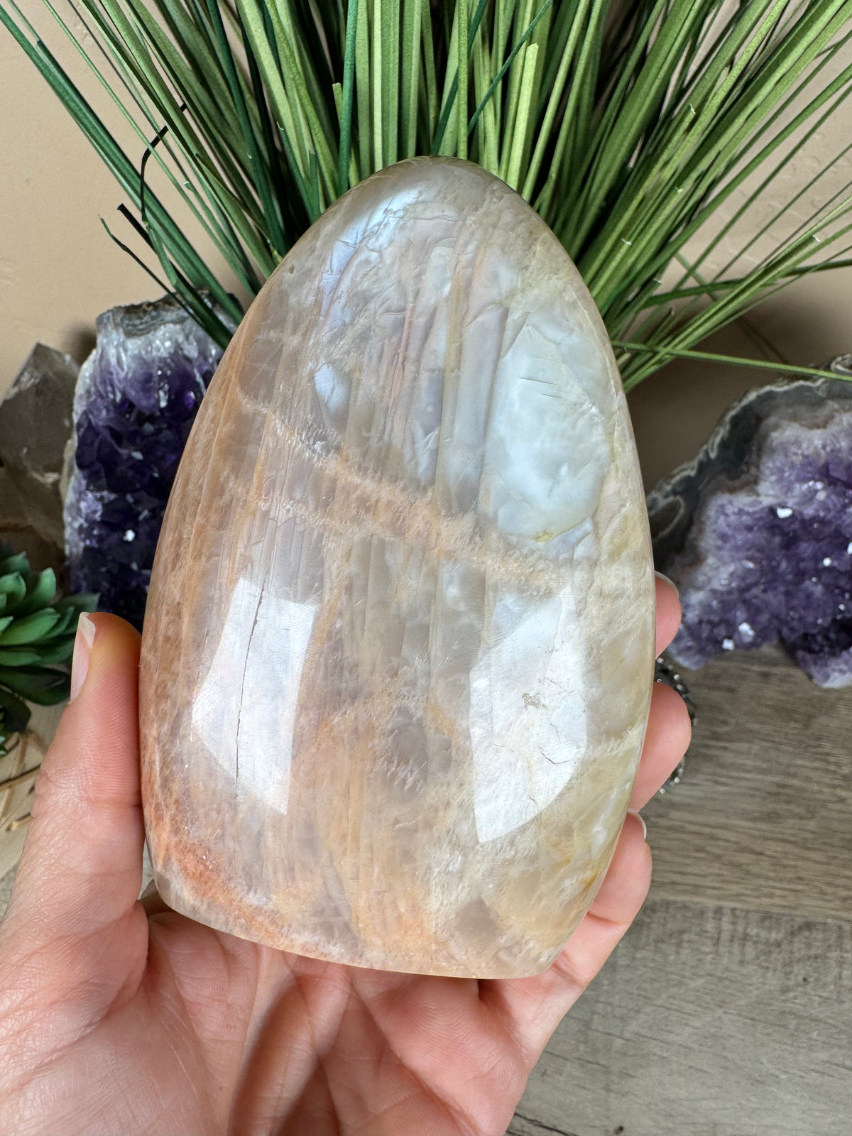 Peach Moonstone Freeform 4.72in