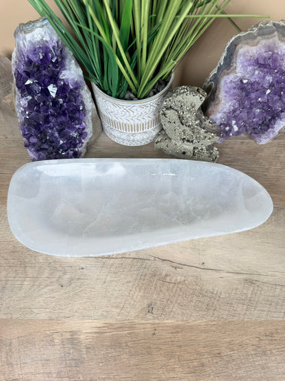 Large Freeform Selenite Bowl 11.5in