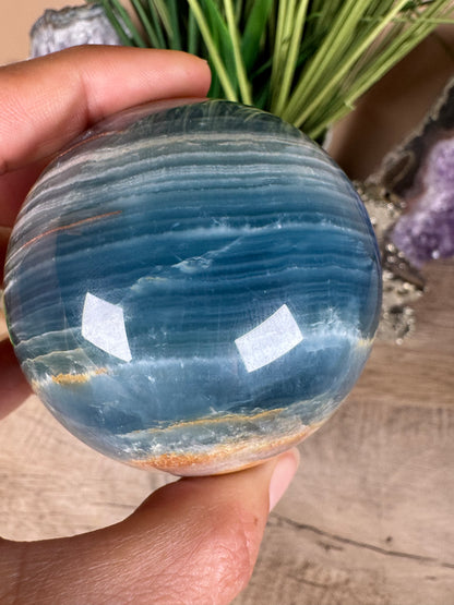 Blue Onyx Sphere 64mm/2.52in