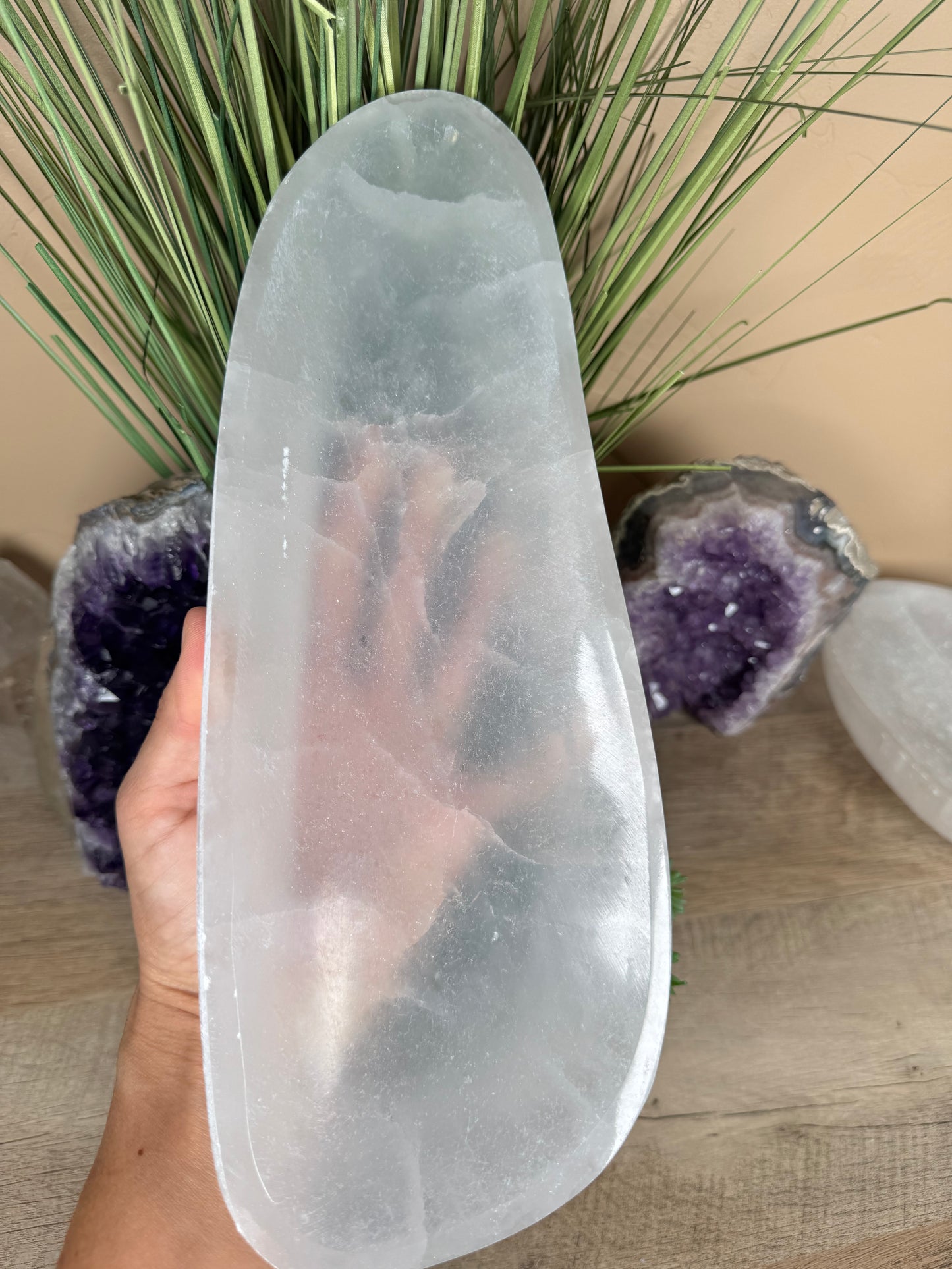 Large Freeform Selenite Bowl 11.5in