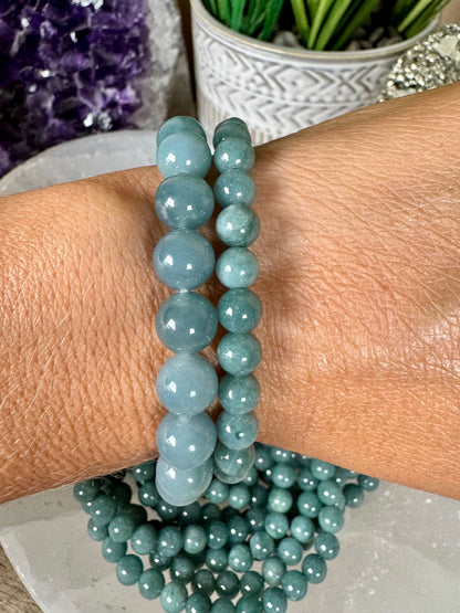 Guatemalan Jade Bracelet - Light Blue