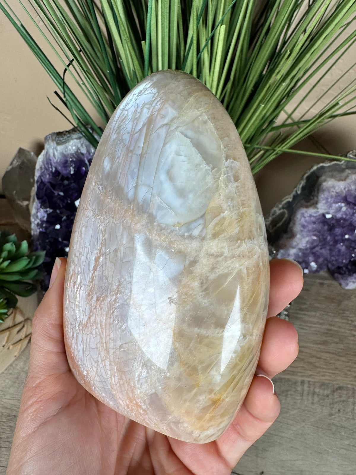 Peach Moonstone Freeform 4.72in