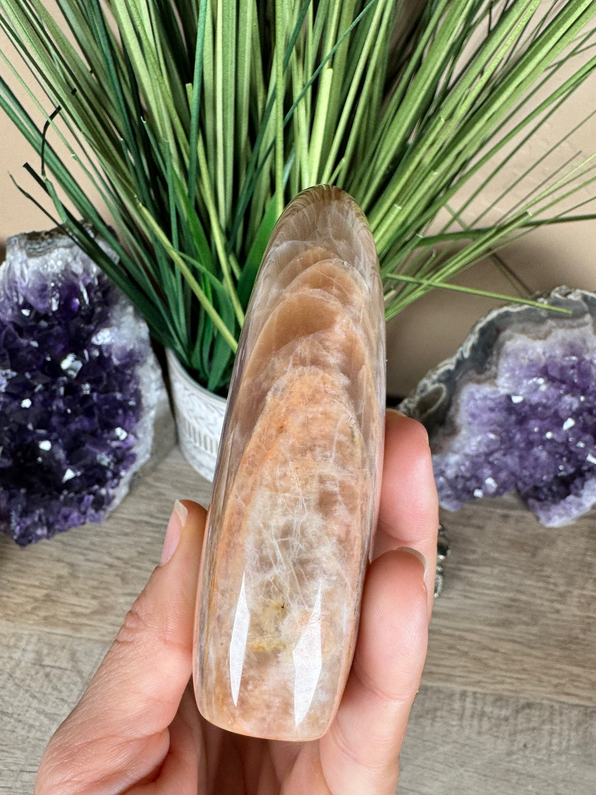 Peach Moonstone Freeform 4.15in
