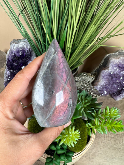 Polished Purple Labradorite Flame 4in