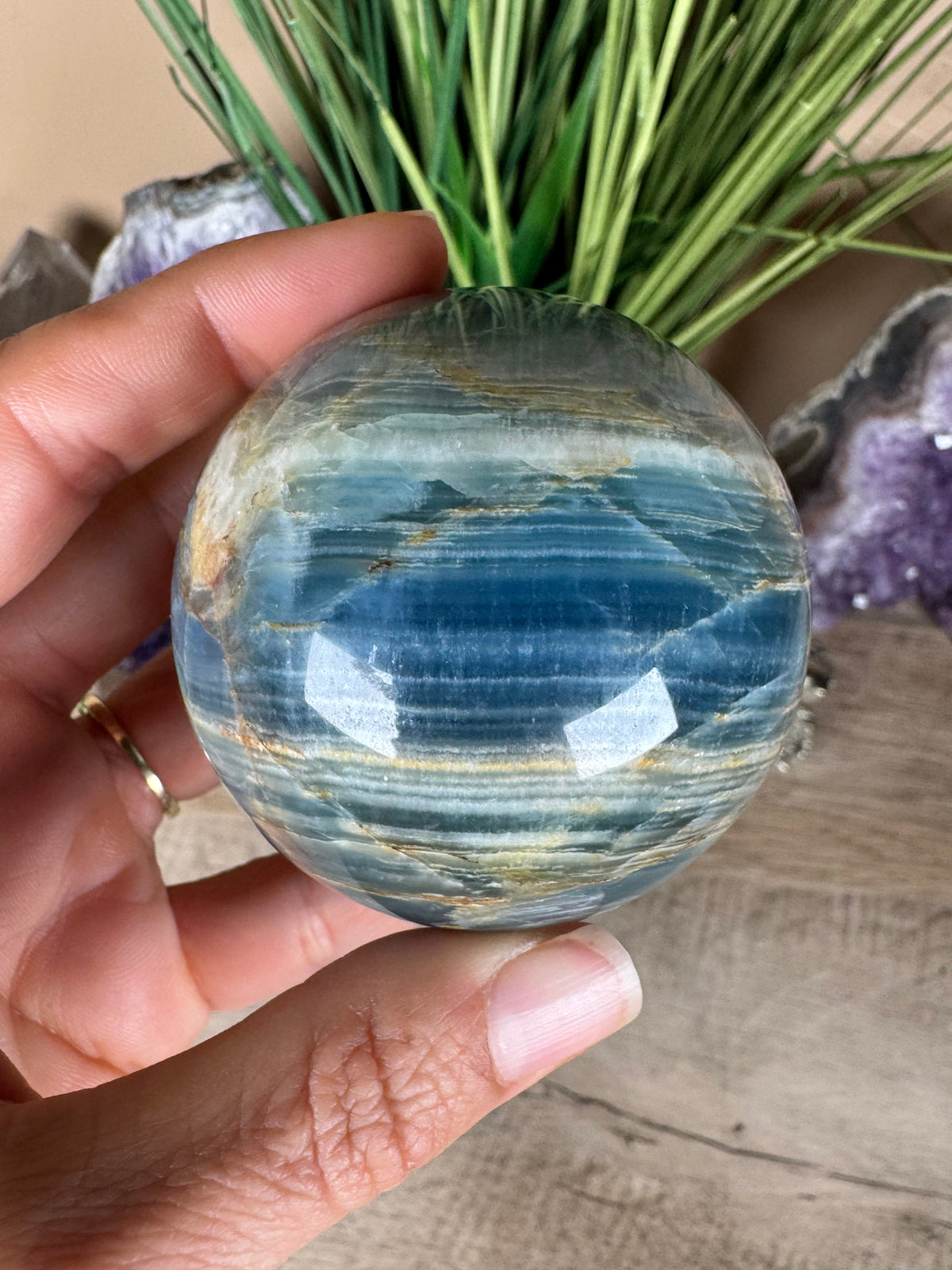 Blue Onyx Sphere 60mm/2.39in