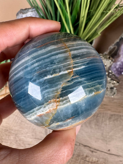 Blue Onyx Sphere 64mm/2.52in