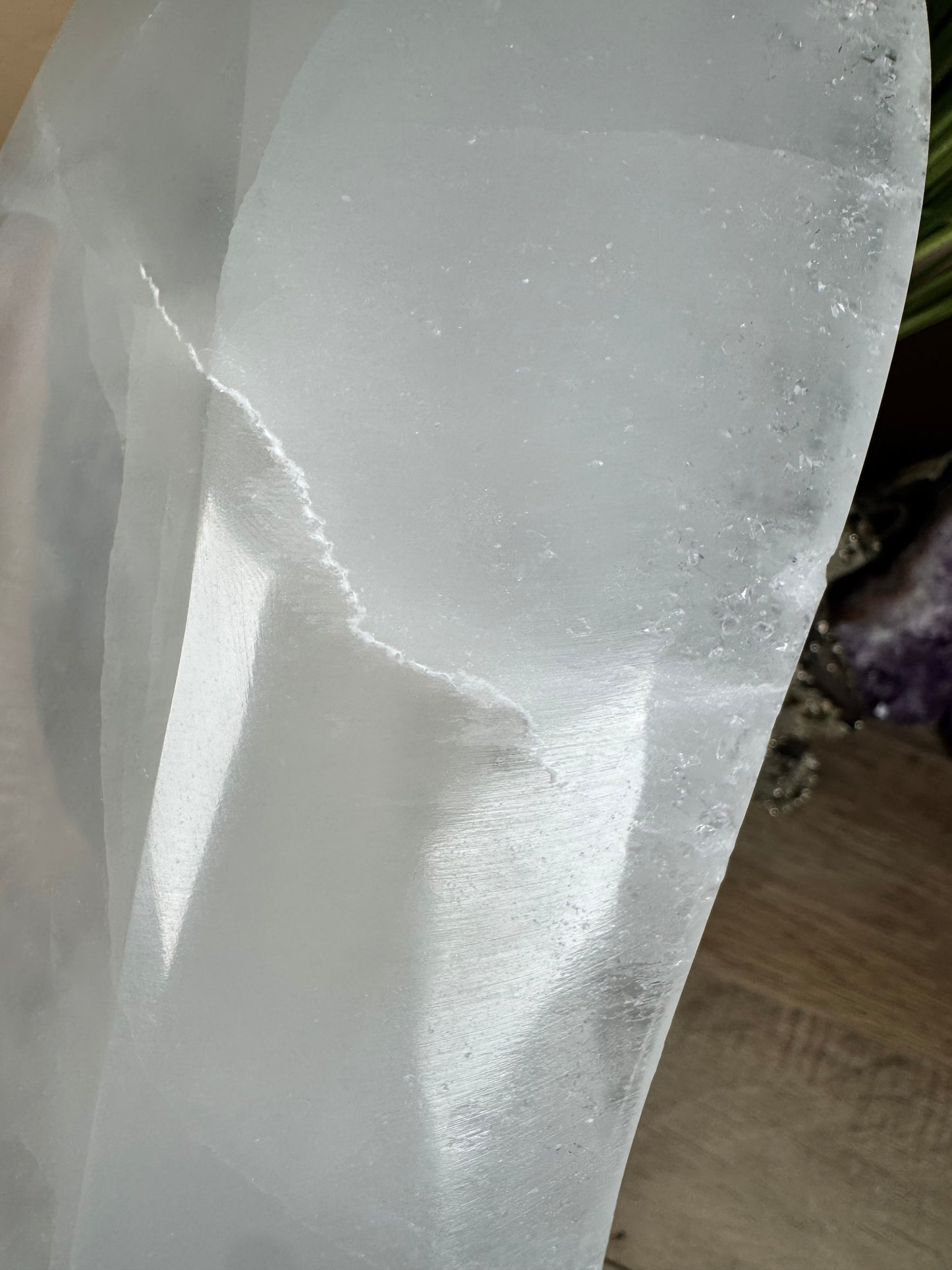 Large Freeform Selenite Bowl 10.5in