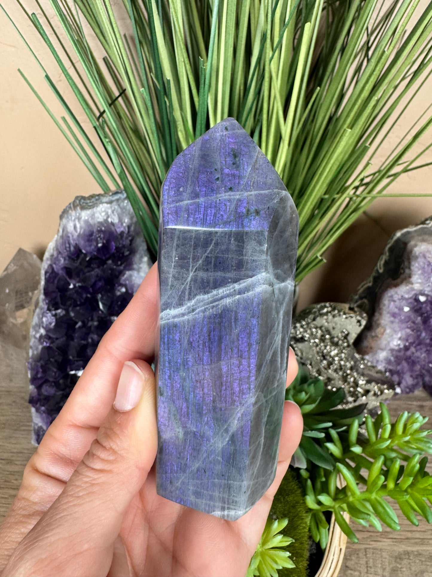Purple Labradorite Point 4.33in