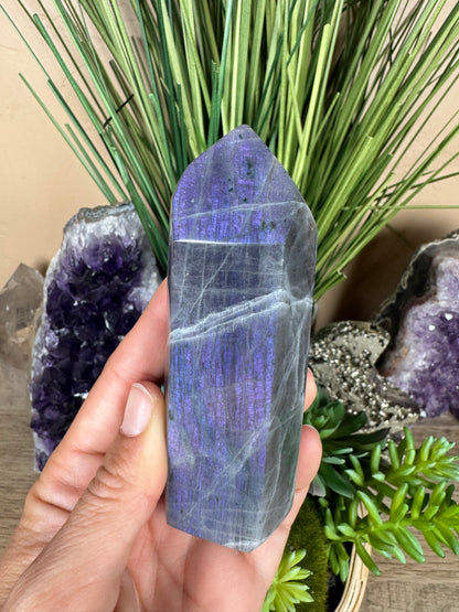 Purple Labradorite Point 4.33in