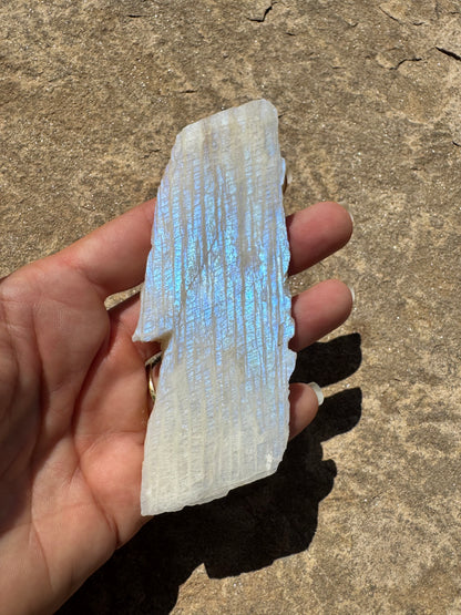 Blue Flash Moonstone Polished Slab 85g