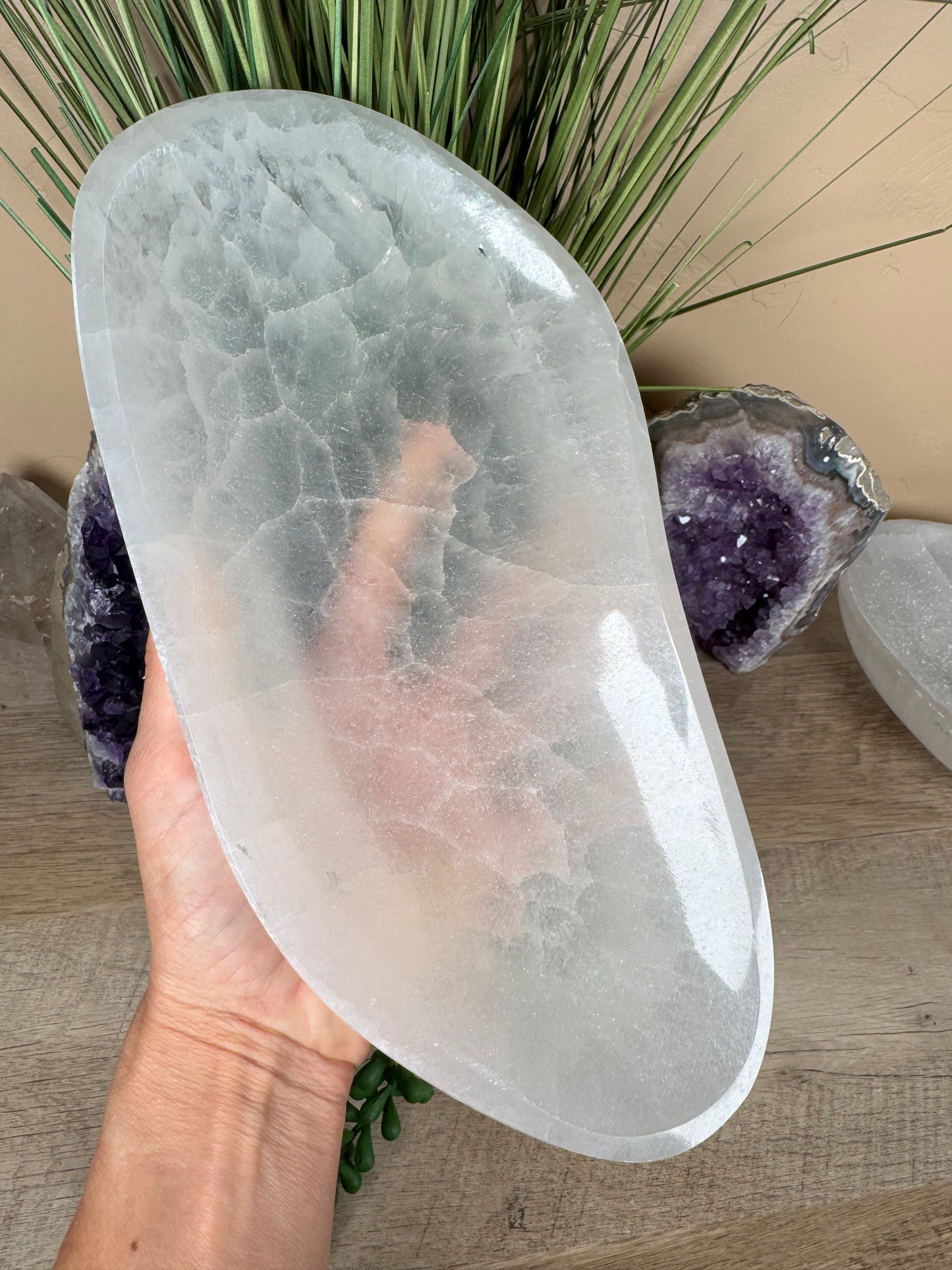 Large Freeform Selenite Bowl 10.5in