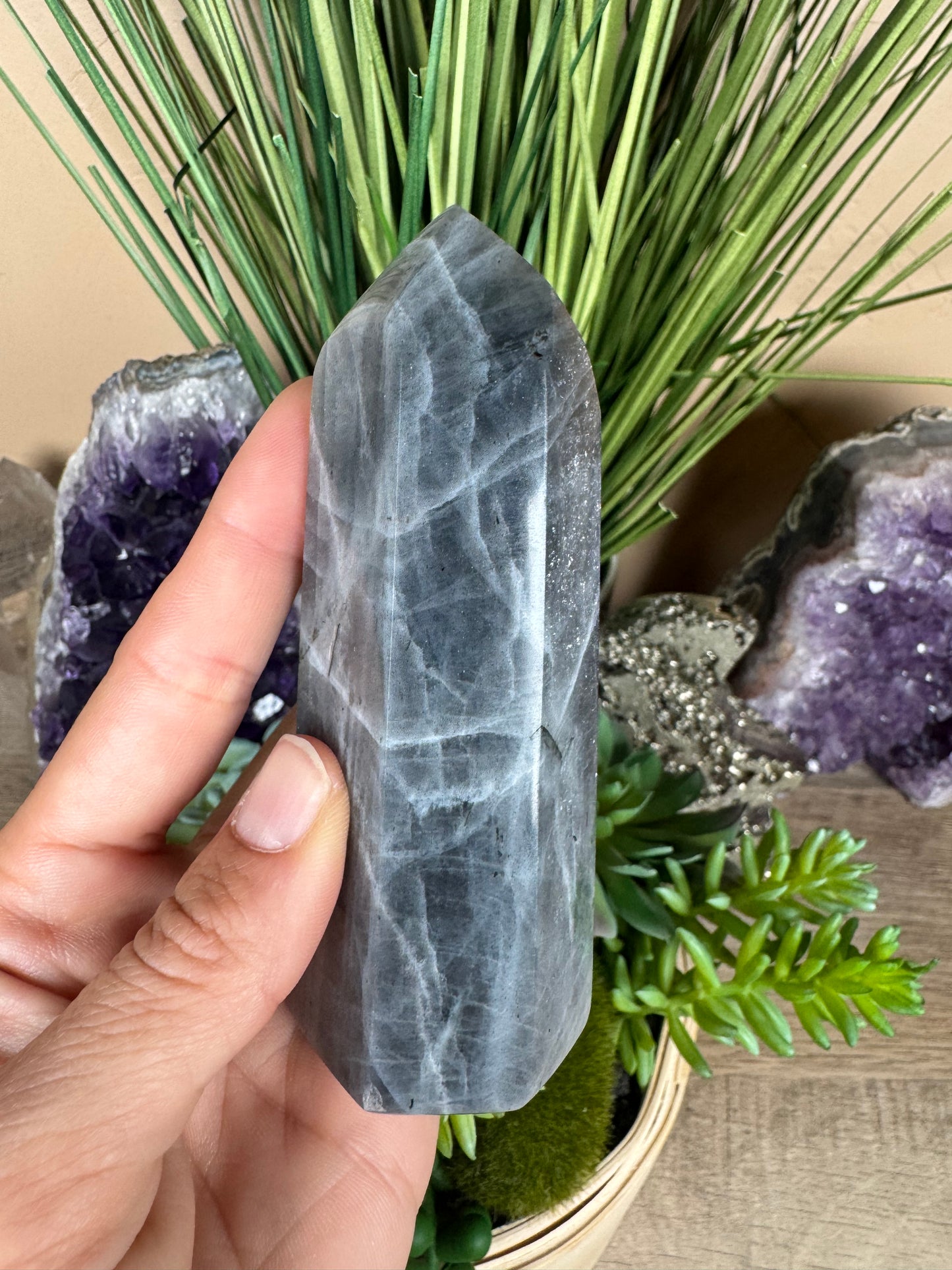 Purple Labradorite Point 4.33in