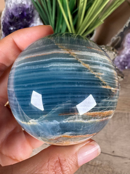 Blue Onyx Sphere 64mm/2.52in