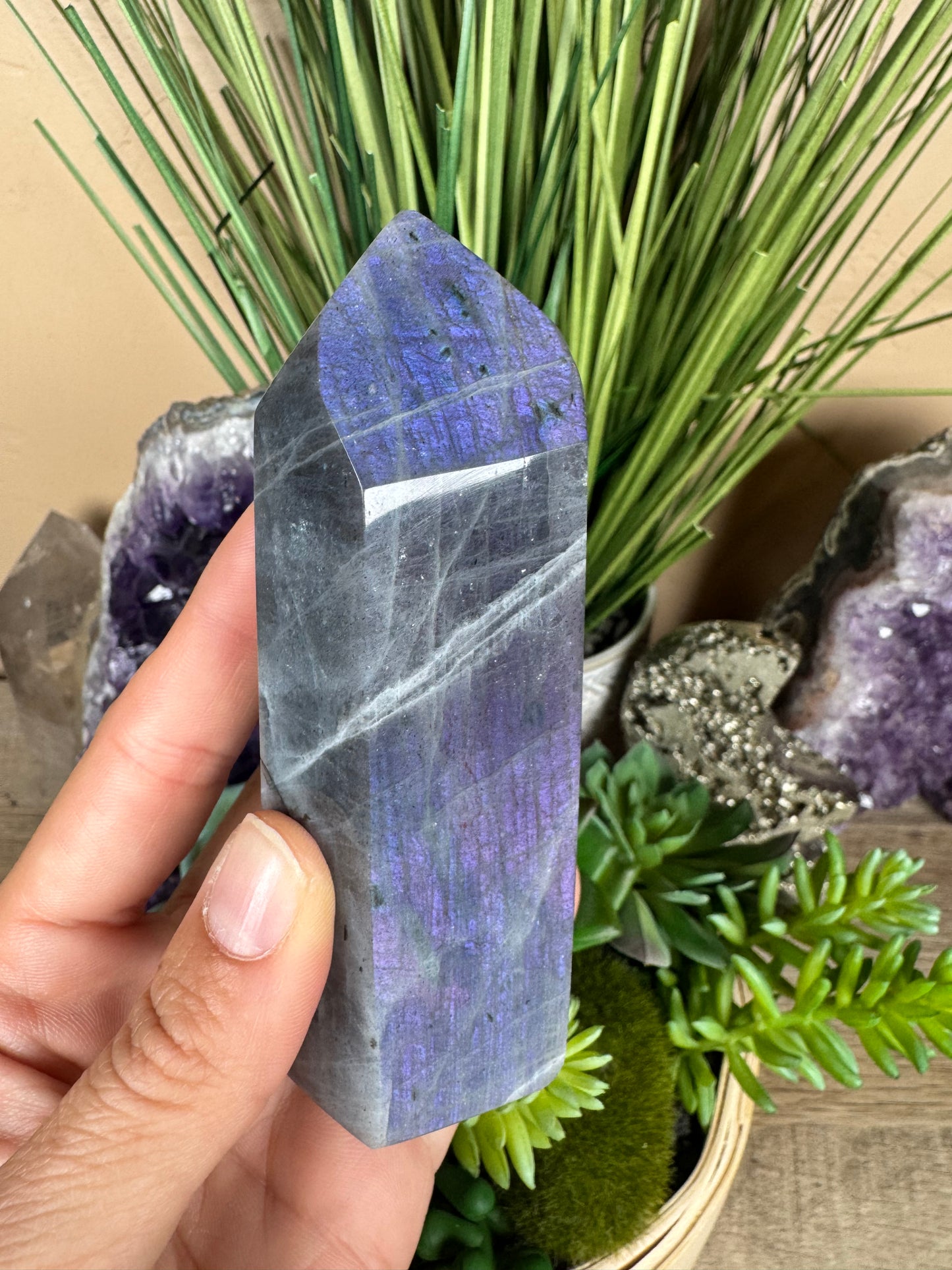 Purple Labradorite Point 4.33in